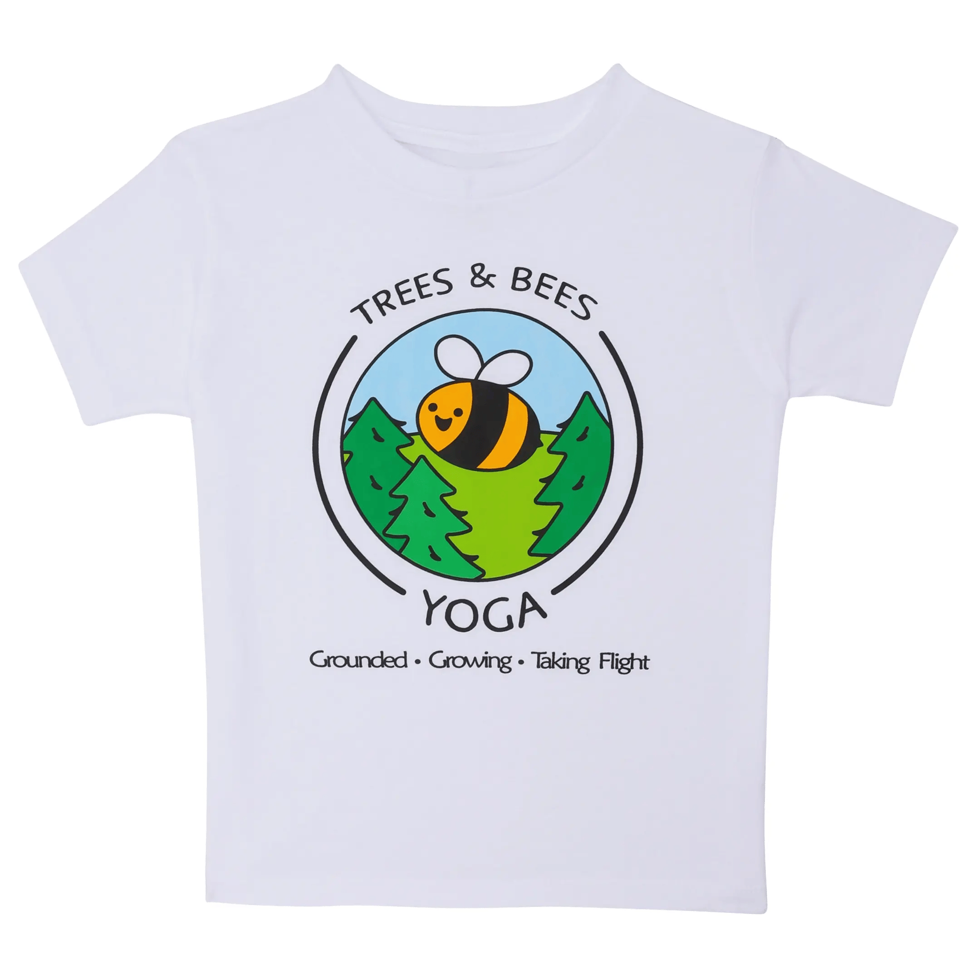 Trees and Bees Yoga Wihte Youth Tee 2160x2160 Trees and Bees Yoga Wihte Youth Tee 2160x2160